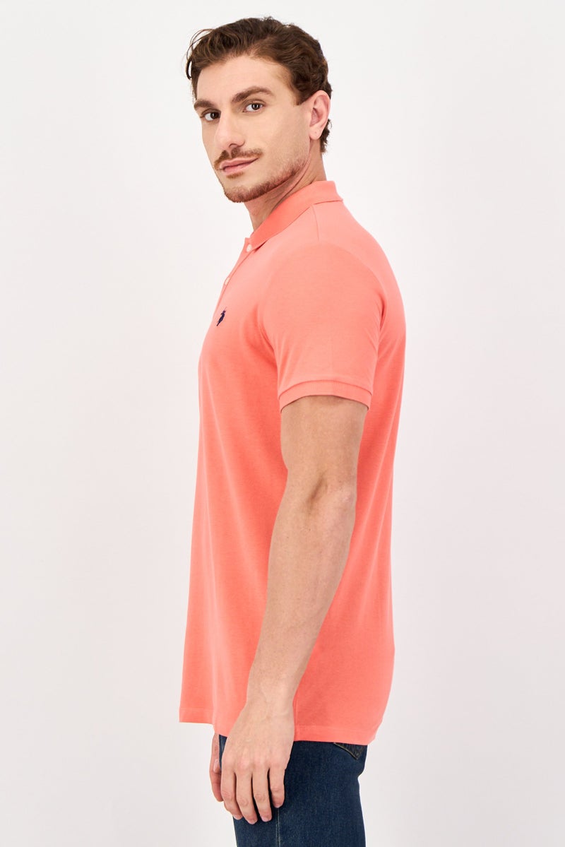 U.S. Polo Assn. Men Regular Fit Short Sleeve Embroidered Logo Polo Shirt, Vermilion - Image 2